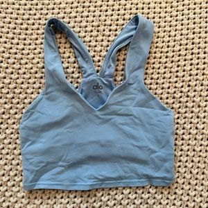 LIGHT BLUE ALO CROP SZ SM